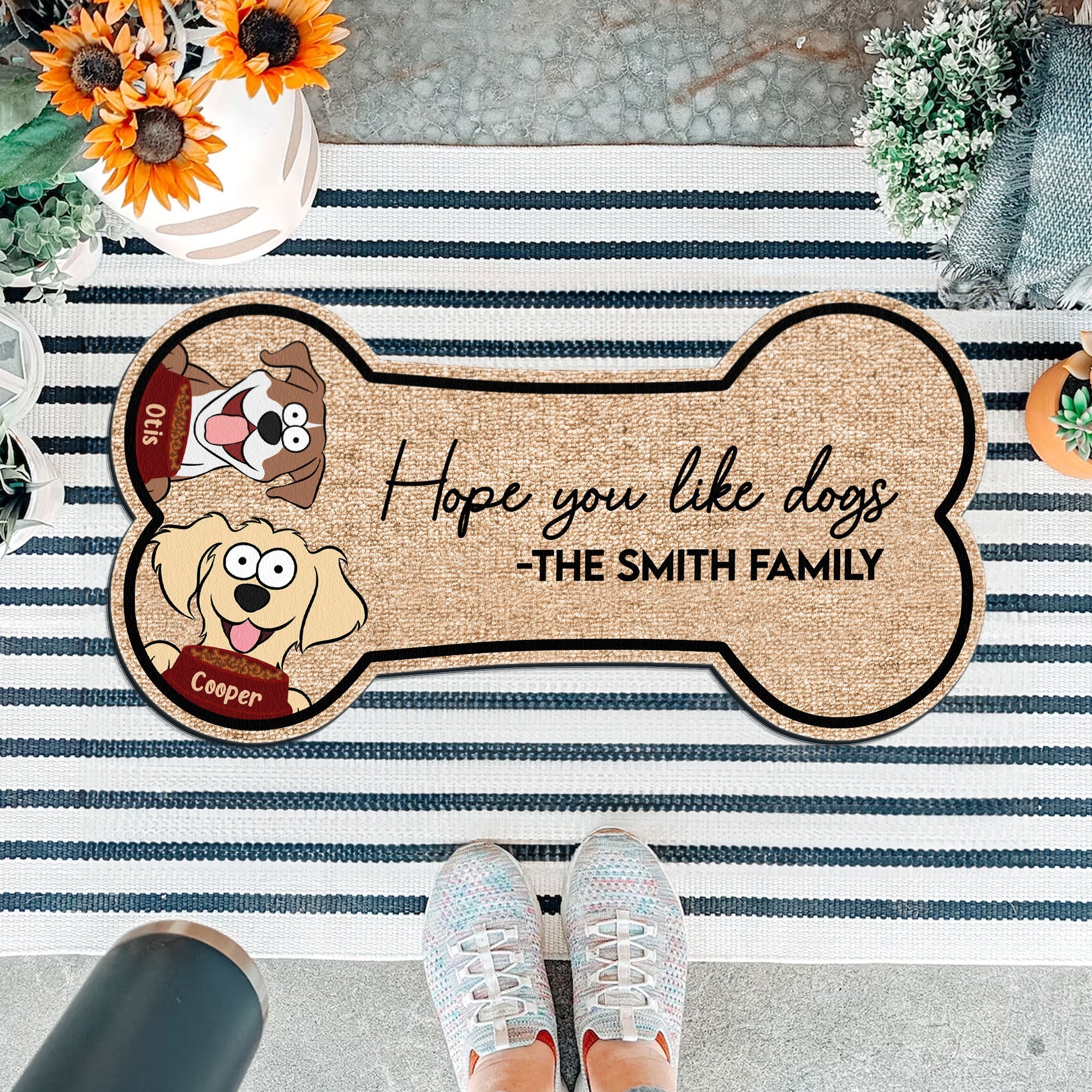 Hope You Like Dogs - Personalized Custom Shaped Doormat