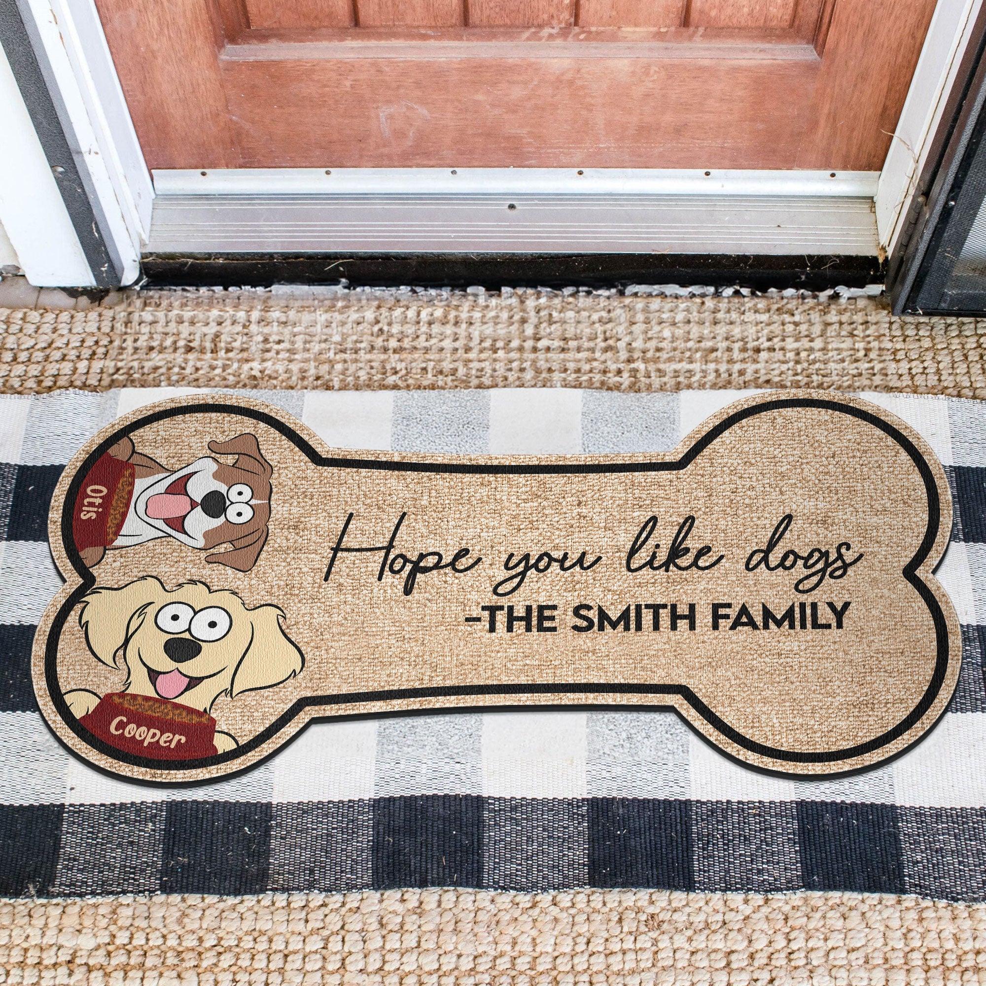 Hope You Like Dogs - Personalized Custom Shaped Doormat