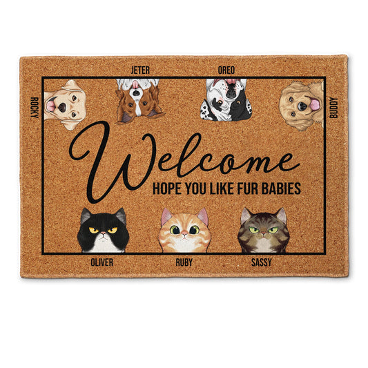 Hope You Like Fur Babies - New Version - Personalized Doormat