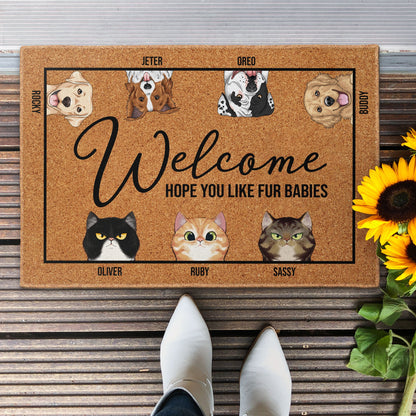 Hope You Like Fur Babies - New Version - Personalized Doormat
