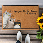 Hope You Like Fur Babies - Personalized Doormat - Birthday, Funny, Home Decor Gift For Pet Lovers, Cat Dad, Cat Mom