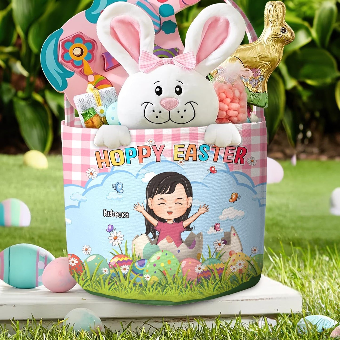 Hoppy Easter Gift For Kids - Personalized Easter Basket