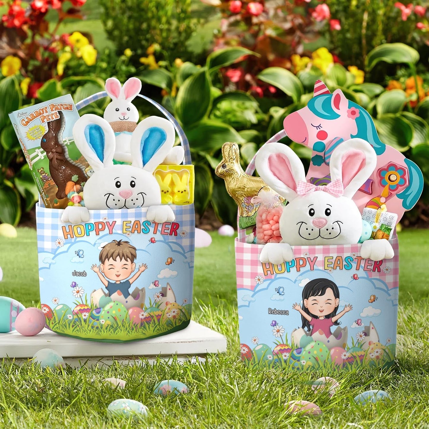 Hoppy Easter Gift For Kids - Personalized Easter Basket