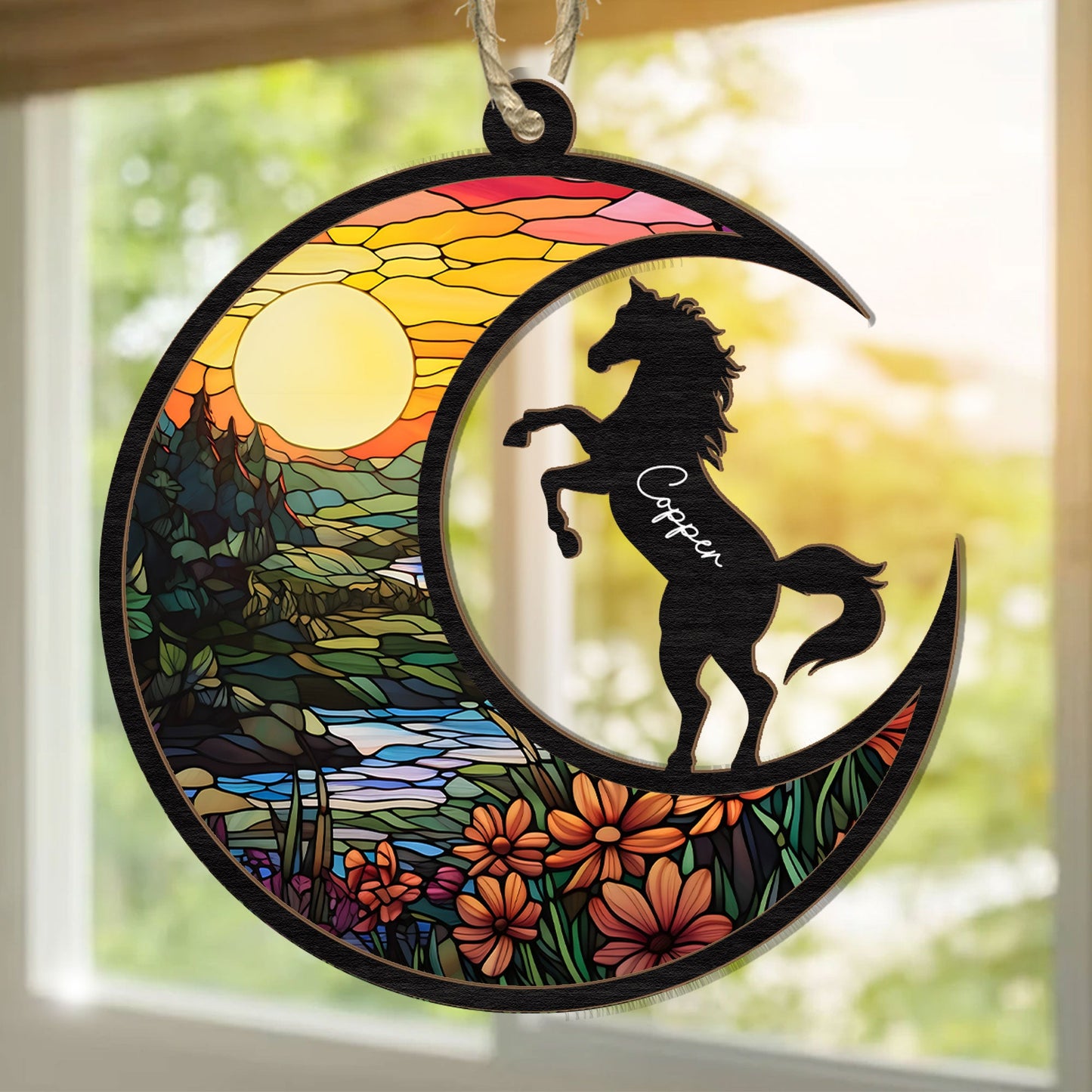 Horse Memorial - Personalized Suncatcher Ornament