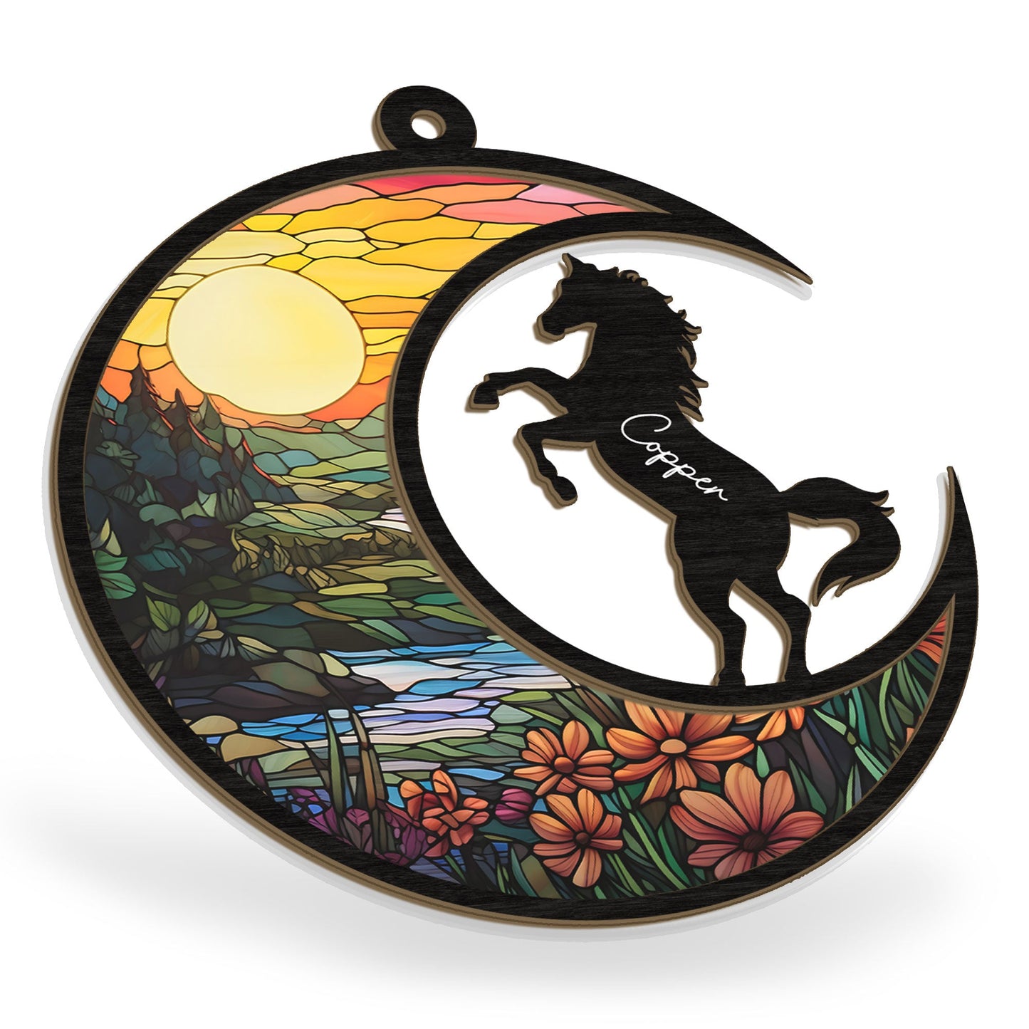 Horse Memorial - Personalized Suncatcher Ornament