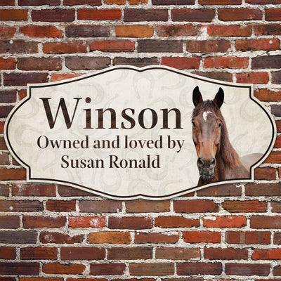 Horse Stall Name  - Personalized Metal Photo Sign