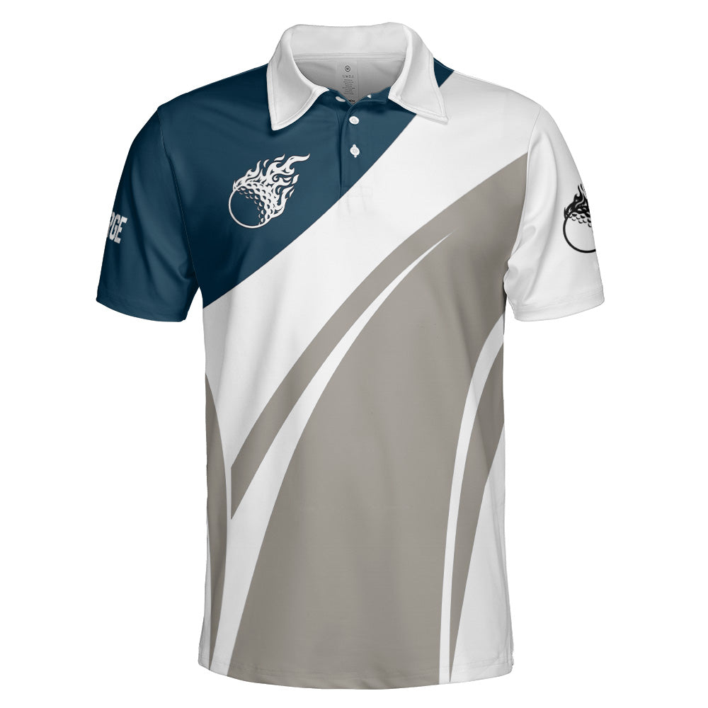 Hot Golf Fire Golf Polo Gift For Golf Lover Dad Husband - Custom Golf Shirt