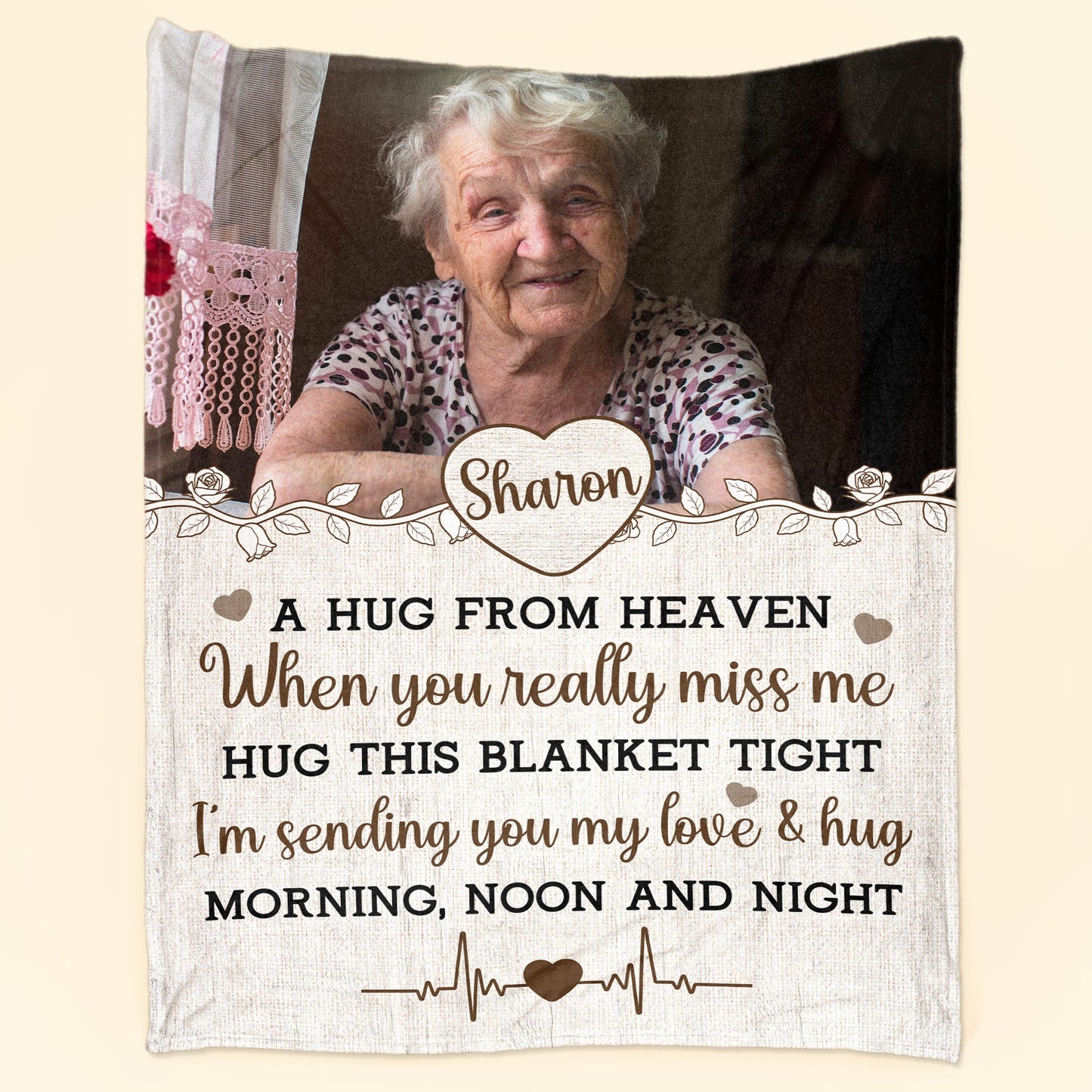 Hug From Heaven - New Version - Personalized Memory Photo Blanket