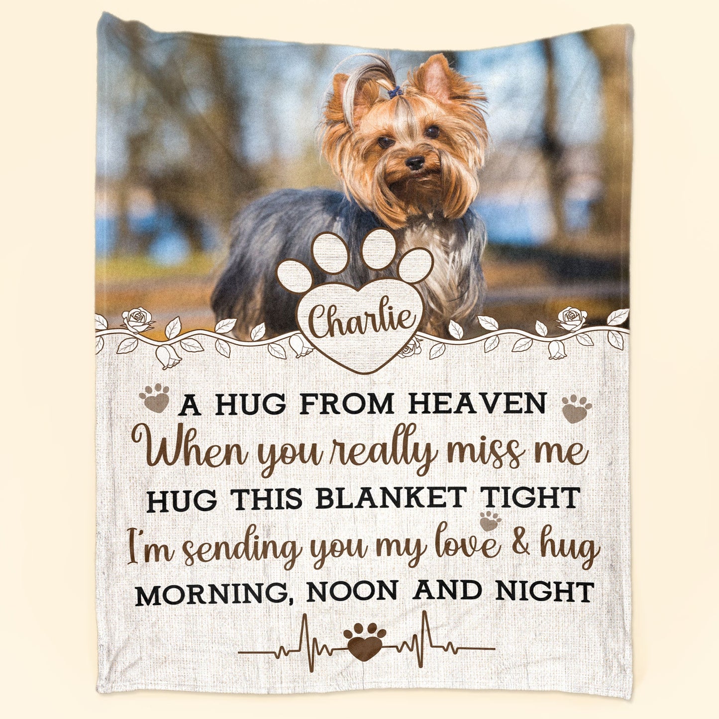 Hug From Heaven - New Version - Personalized Memory Photo Blanket