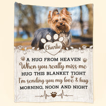 Hug From Heaven - New Version - Personalized Memory Photo Blanket