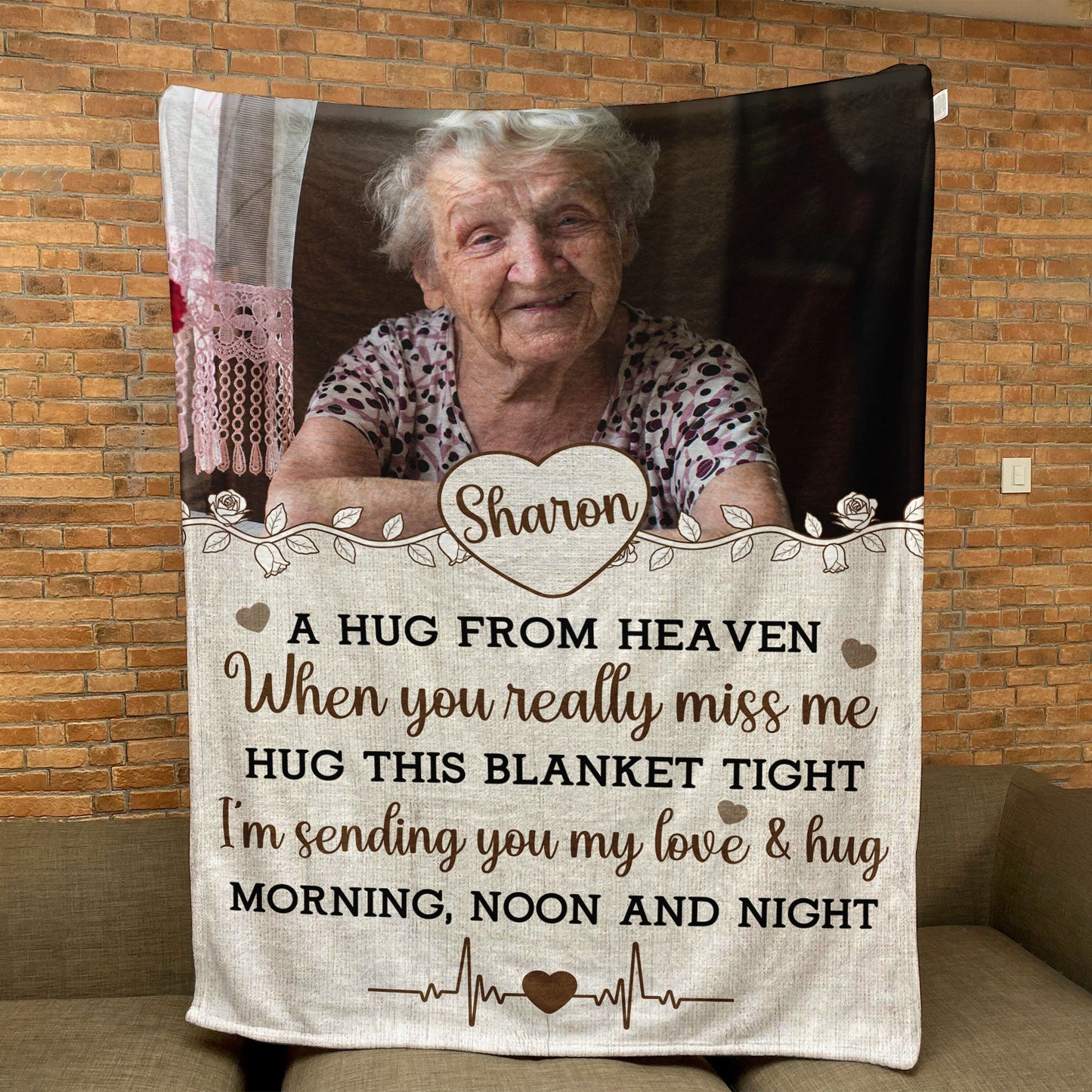 Hug From Heaven - New Version - Personalized Memory Photo Blanket