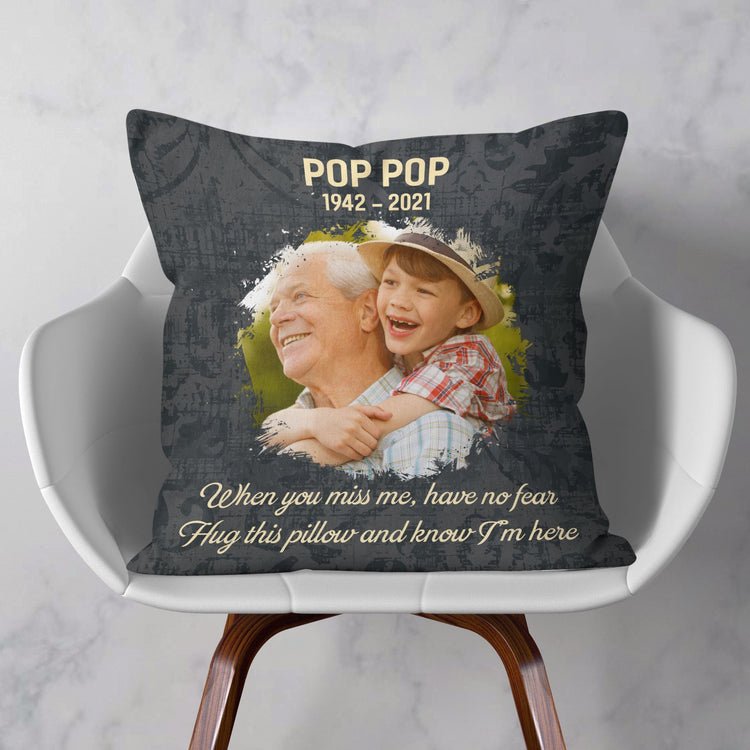 Hug This Pillow And Know I'm Here - Personalized Pillow - Memorial Gift For Family Members