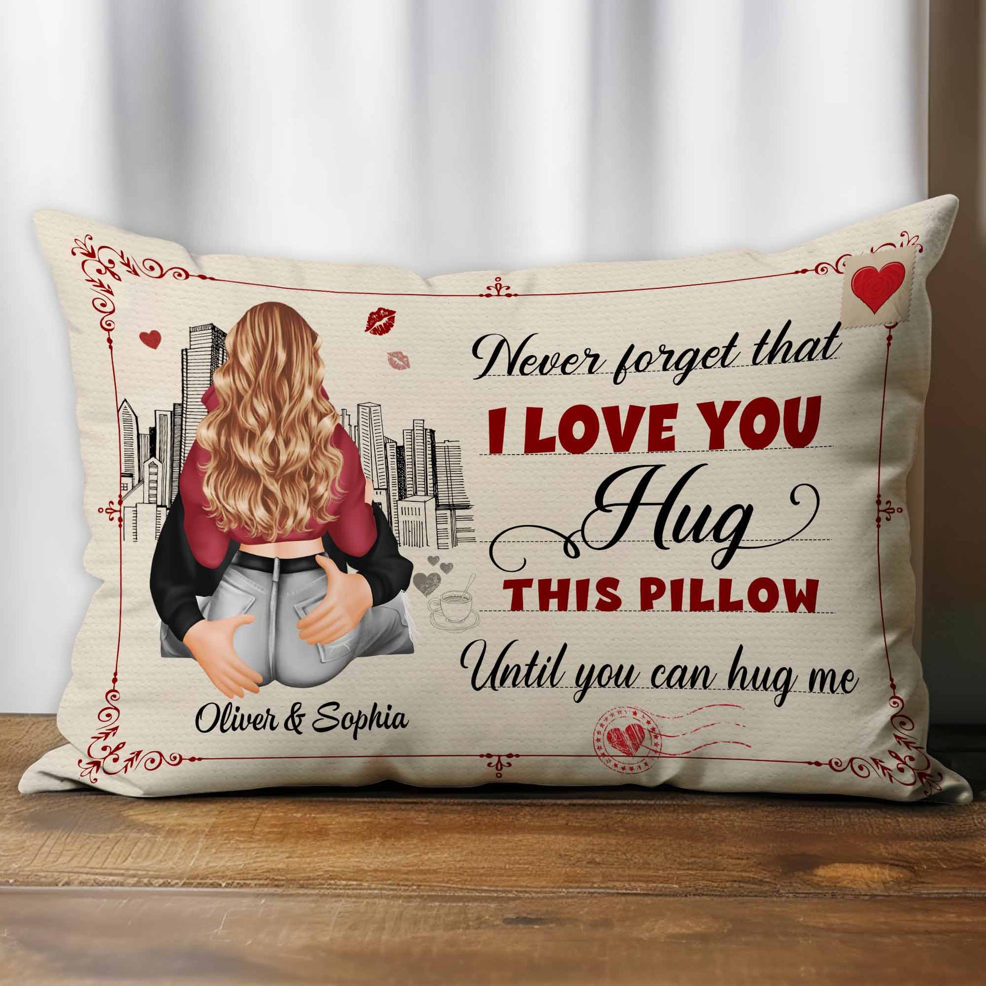 Hug This Pillow Until You Can Hug Me - Personalized Custom Shaped Pillow