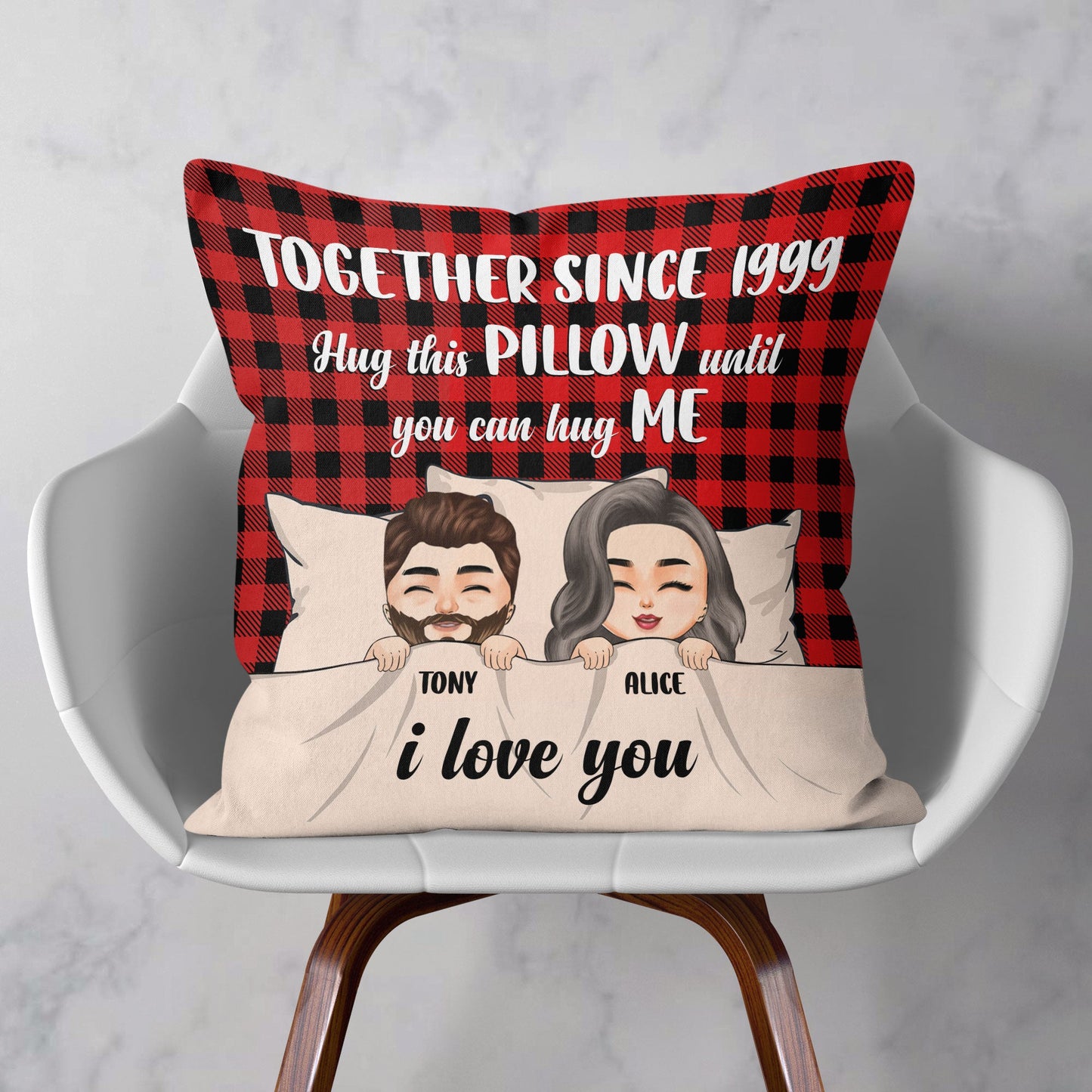 Hug This Pillow Until You Can Hug Me - Personalized Pillow (Insert Included) - Birthday Christmas Gift Anniversary Gift For Husband, Wife