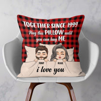 Hug This Pillow Until You Can Hug Me - Personalized Pillow (Insert Included) - Birthday Christmas Gift Anniversary Gift For Husband, Wife