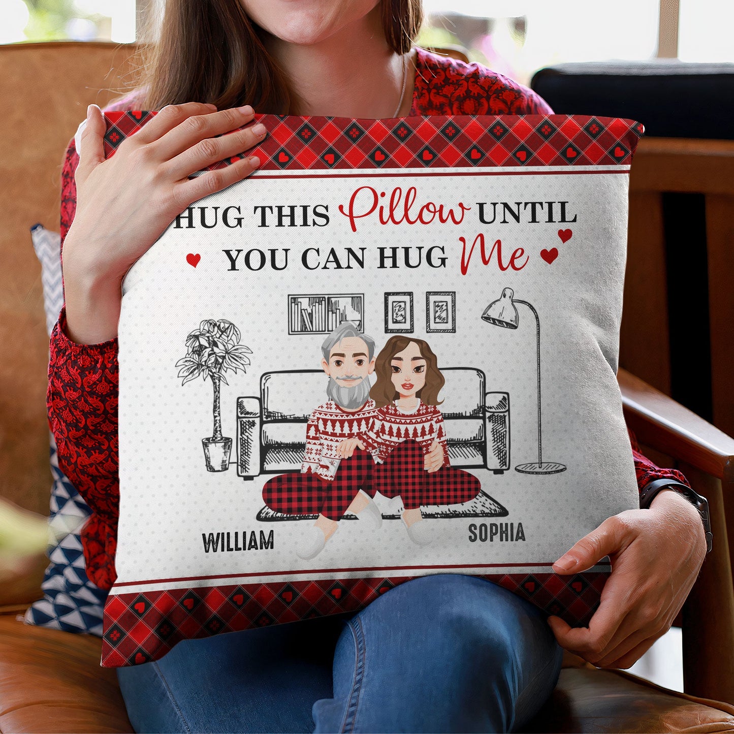 Hug This Pillow Until You Can Hug Me - Personalized Pillow