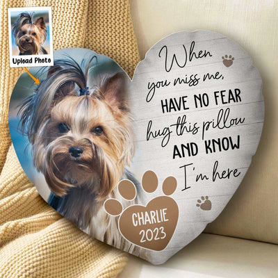 Hug This Pillow & Know I Am Here - Personalized Photo Custom Shaped Pillow
