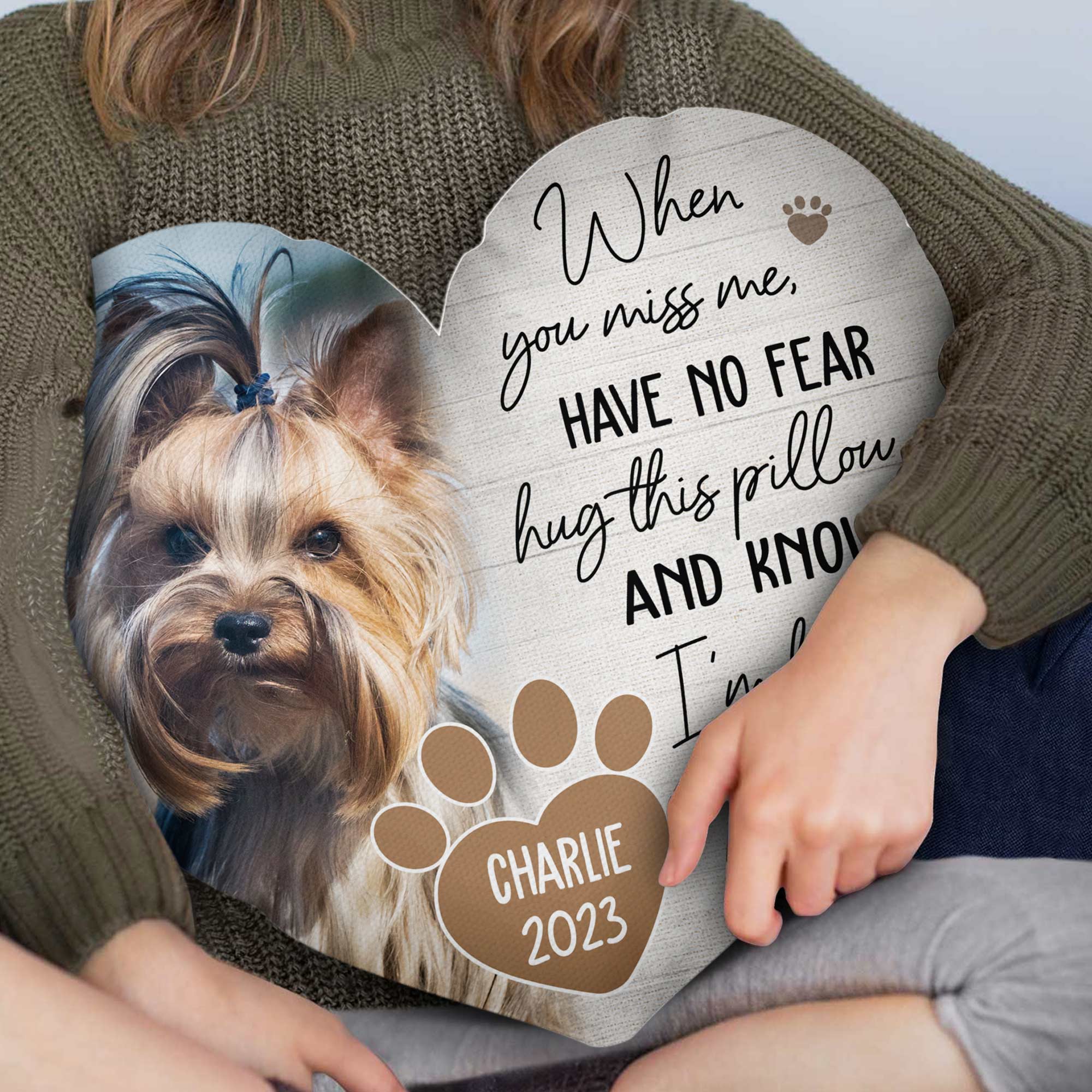 Hug This Pillow & Know I Am Here - Personalized Photo Custom Shaped Pillow