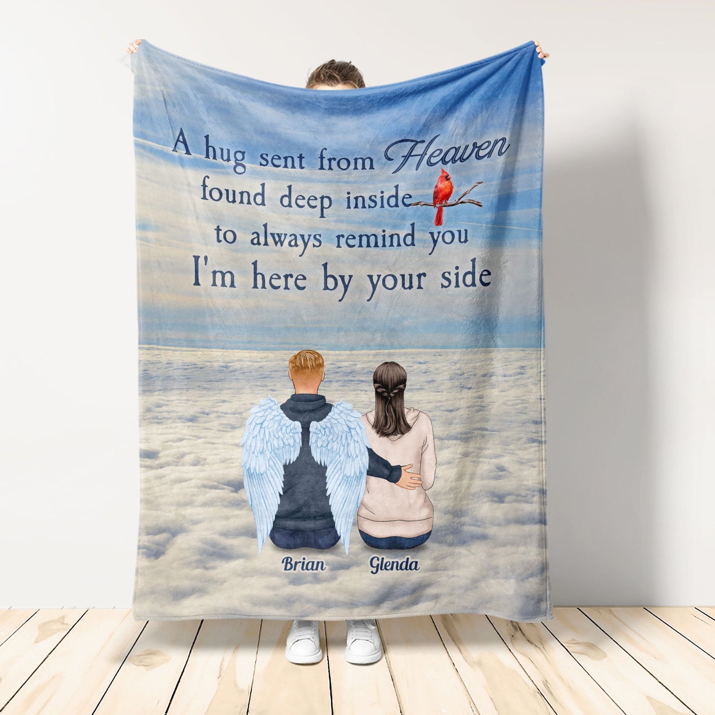 Hugs From Heaven, I'm Always By Your Side - Personalized Memory Blanket