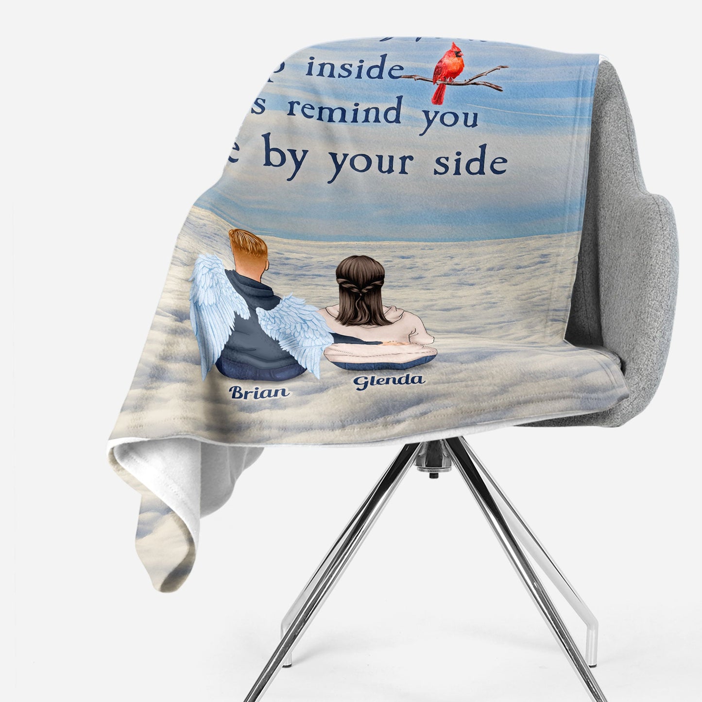 Hugs From Heaven, I'm Always By Your Side - Personalized Memory Blanket