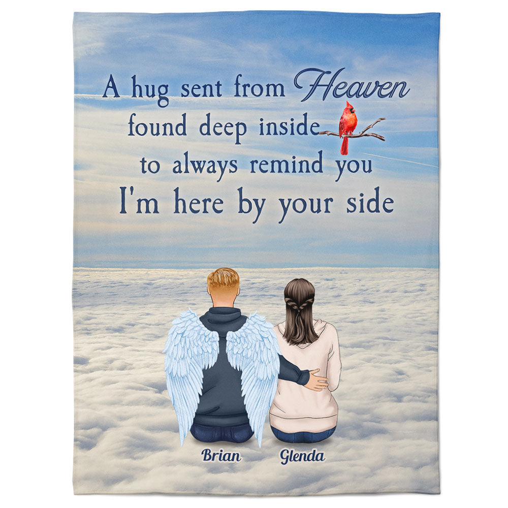 Hugs From Heaven, I'm Always By Your Side - Personalized Blanket