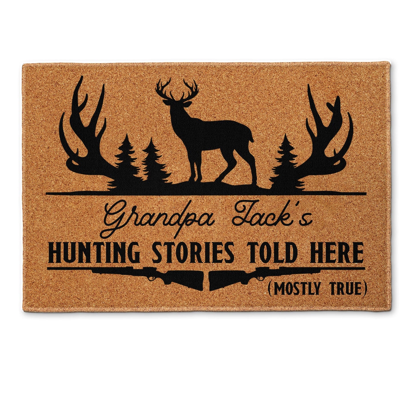 Hunting Stories Told Here  - Personalized Doormat