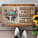 Husband And Wife Camping Partner For Life  - Personalized Doormat