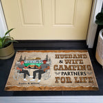 Husband And Wife Camping Partner For Life  - Personalized Doormat