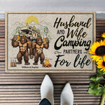 Husband And Wife Camping Partners For Life - Personalized Doormat