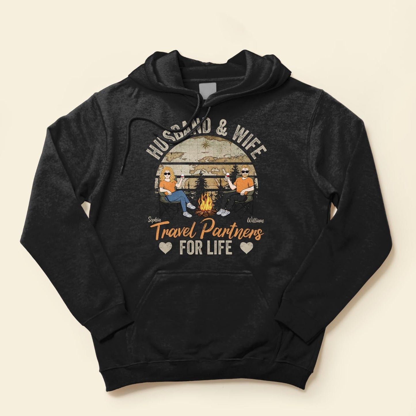 Husband And Wife Travel Partners For Life - Personalized Shirt