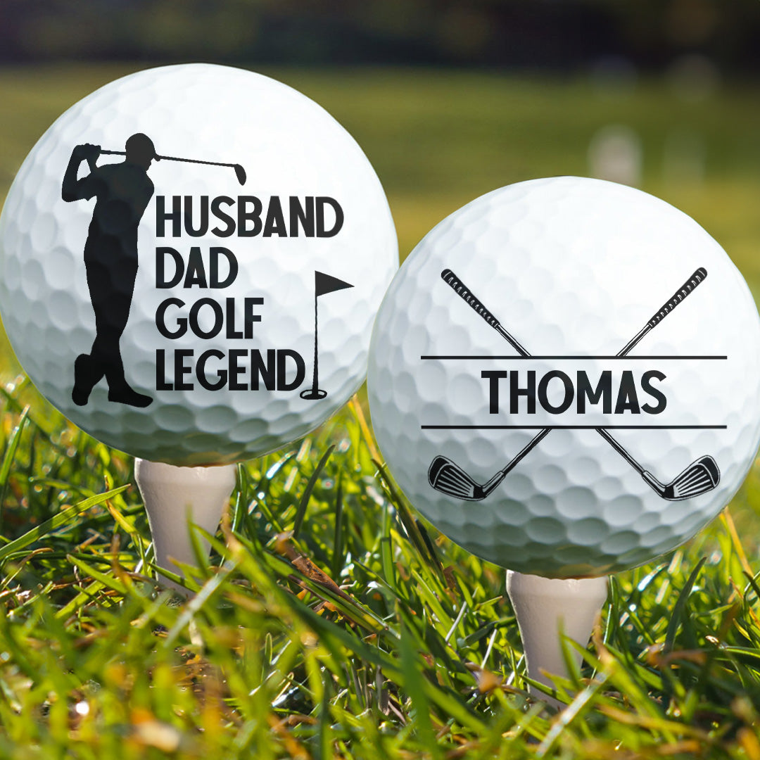 Husband Dad Papa Golf Legend For Golfers - Personalized Golf Ball