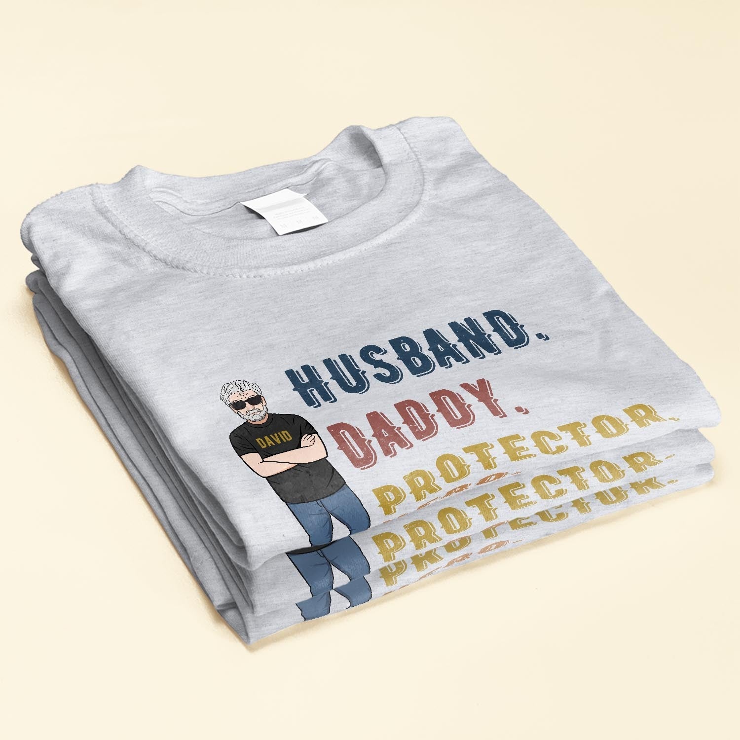 Husband Daddy Protector Hero Shirt Fathers Day Birthday Gift