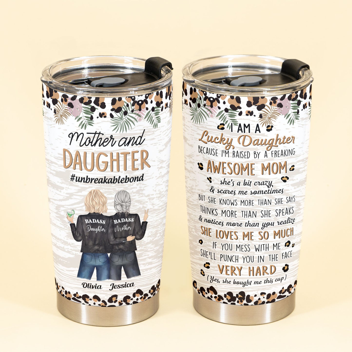 I Am A Lucky Daughter - Personalized Tumbler Cup - Birthday Gift For Daughter - From Mom, Mother