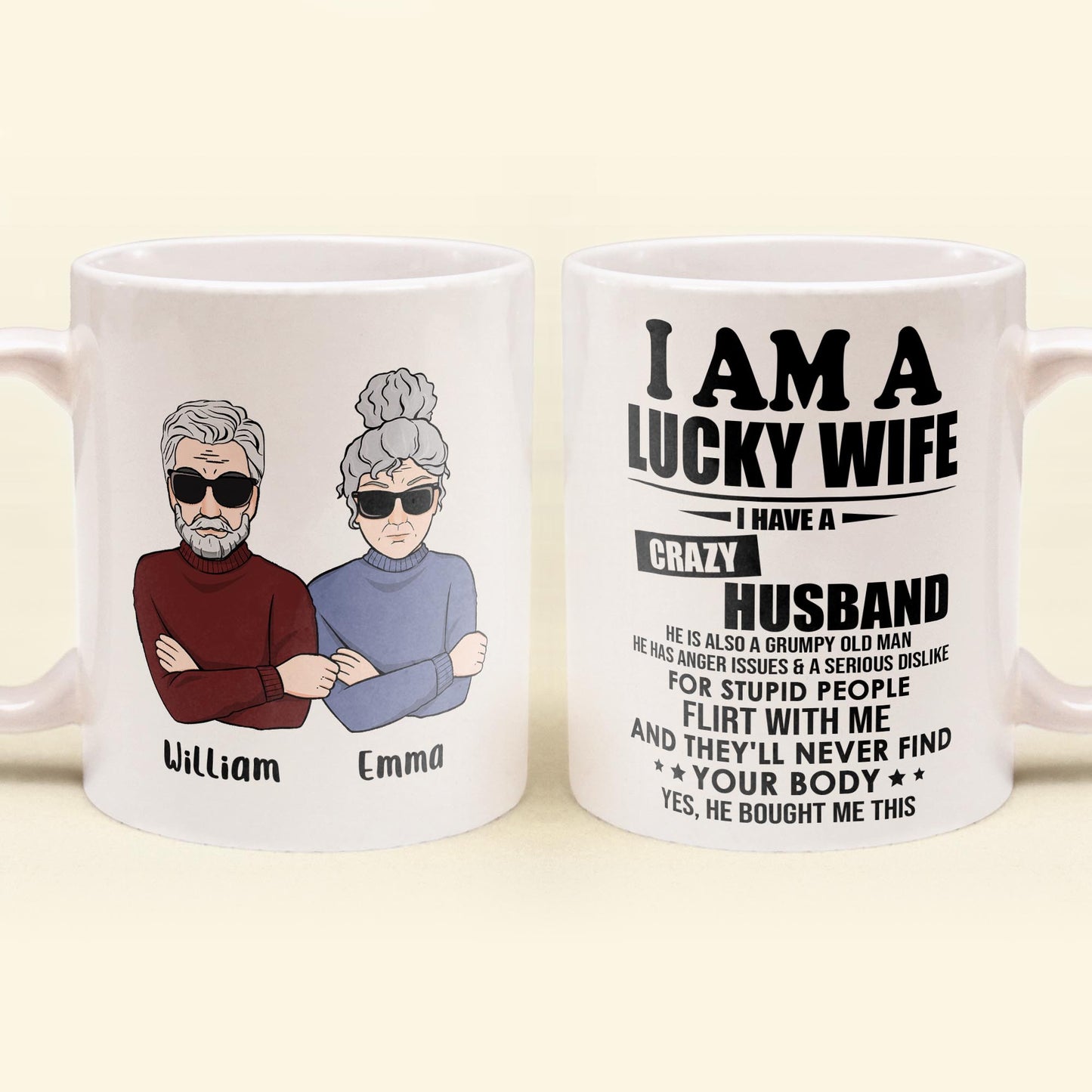 I Am A Lucky Wife - Personalized Mug - Valentine's Day, ChristmasGift For Wife