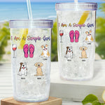 I Am A Simple Girl Dog Cat Flipflop - Personalized Acrylic Tumbler With Straw