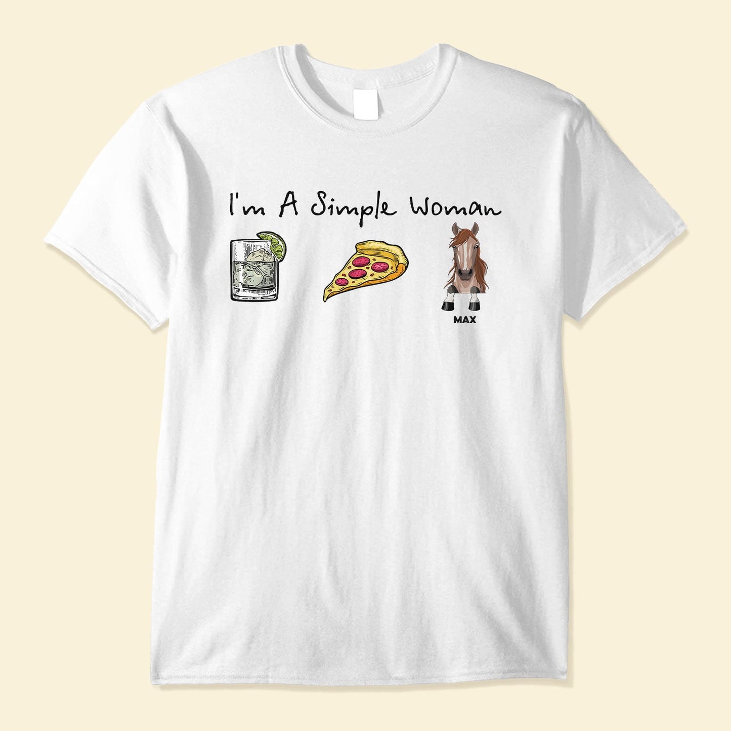 I Am A Simple Woman - Personalized Shirt - Birthday Gift For Horse Mom, Horse Girl, Horse Lover