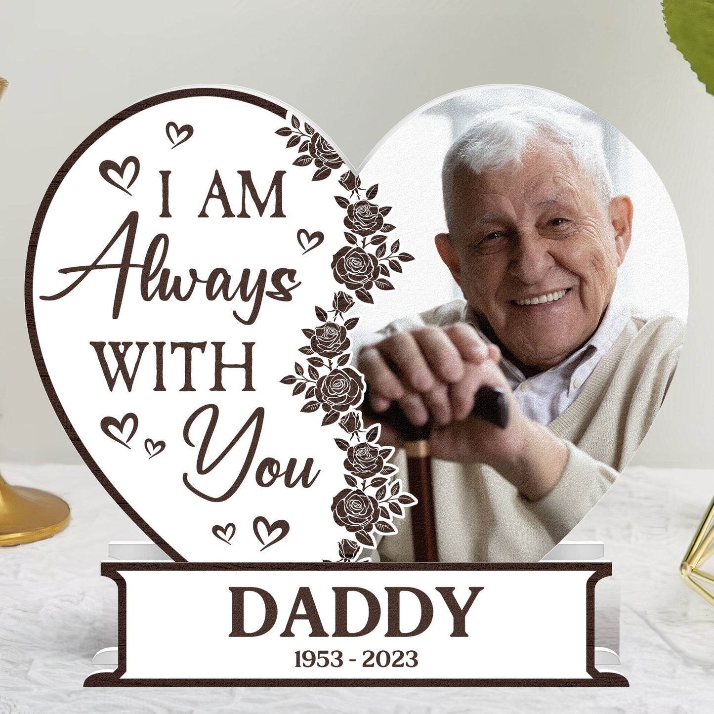 I Am Always With You Heart-Shaped - Personalized Photo Light Box