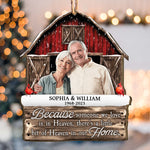 I Am Always With You Memorial Red Barn - Personalized Wooden Ornament - Vintage Ornament
