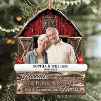 I Am Always With You Memorial Red Barn - Personalized Wooden Ornament