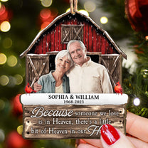 I Am Always With You Memorial Red Barn - Personalized Wooden Ornament