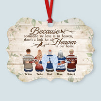 Those We Love Don't Go Away - Personalized Aluminum/Wooden Ornament - Family Hugging