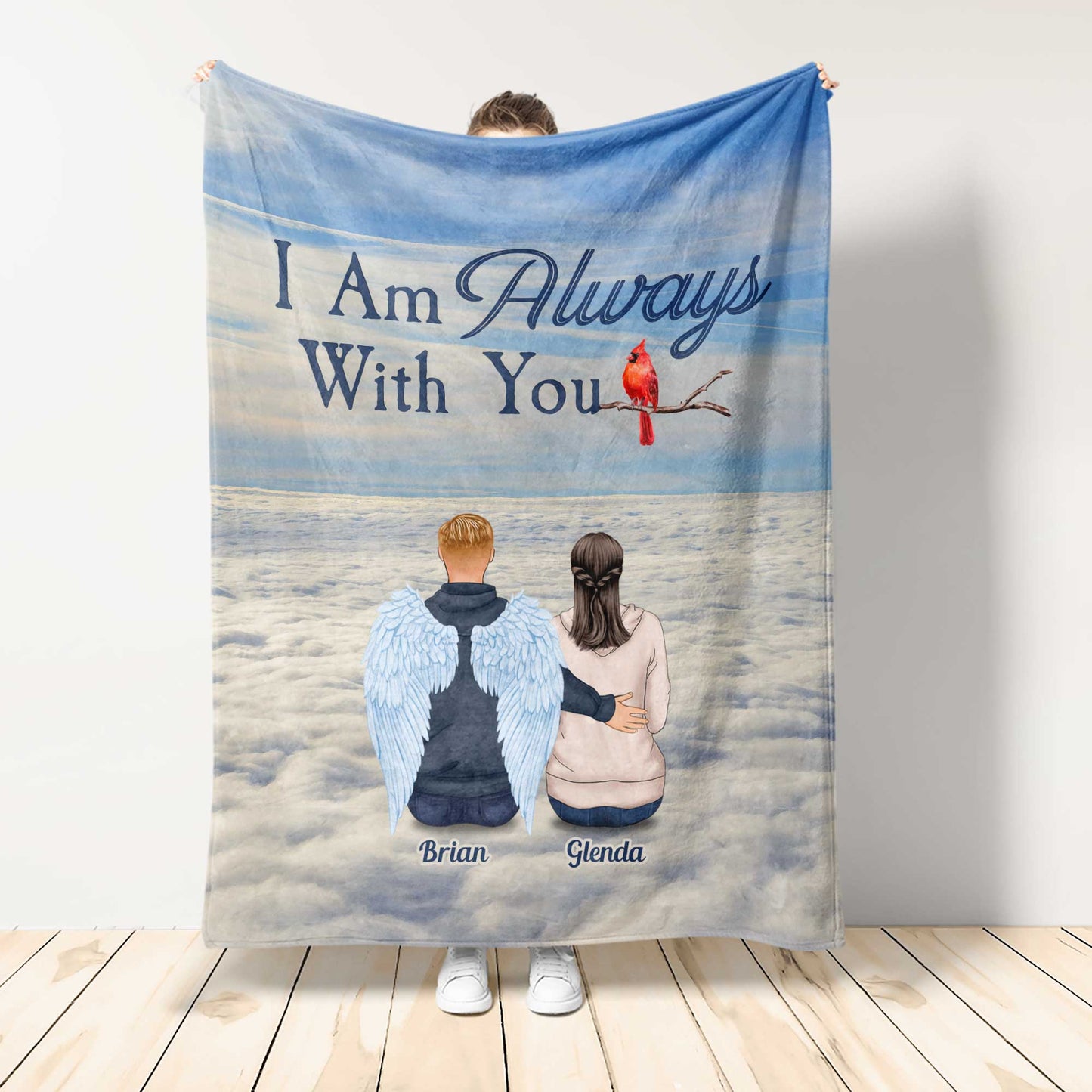 I Am Always With You - Personalized Blanket - Memorial Gift For Daughter, Son, Wife, Husband, Grief Gift, Remembrance Gift