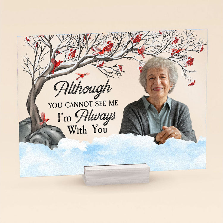 I Am Always With You - Red Berries Tree - Personalized Acrylic Photo Plaque