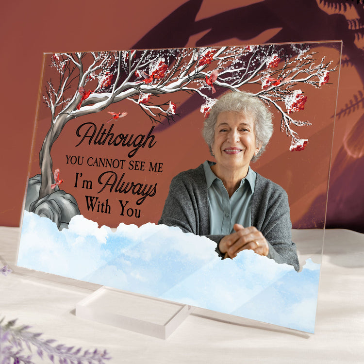 I Am Always With You - Red Berries Tree - Personalized Acrylic Photo Plaque
