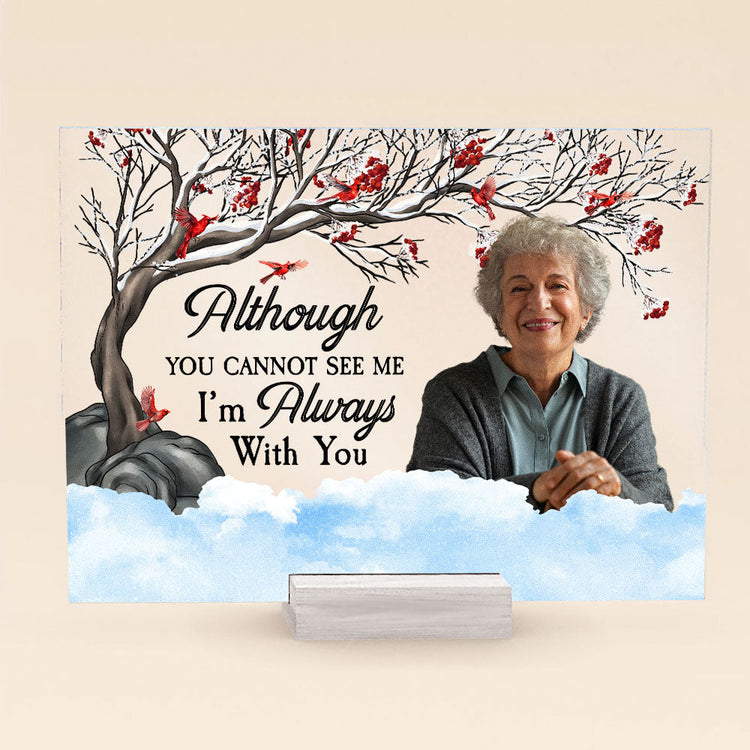 I Am Always With You - Red Berries Tree - Personalized Acrylic Photo Plaque