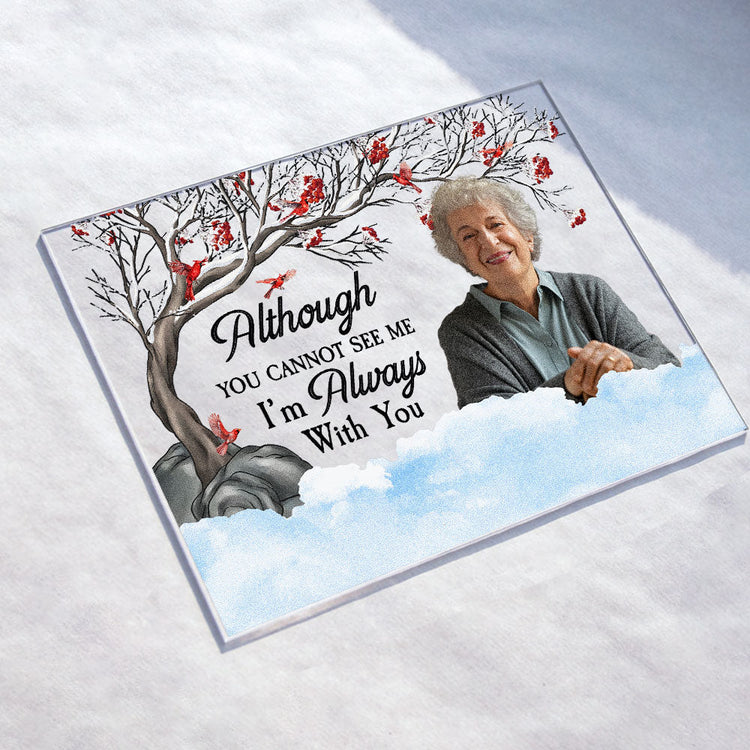 I Am Always With You - Red Berries Tree - Personalized Acrylic Photo Plaque