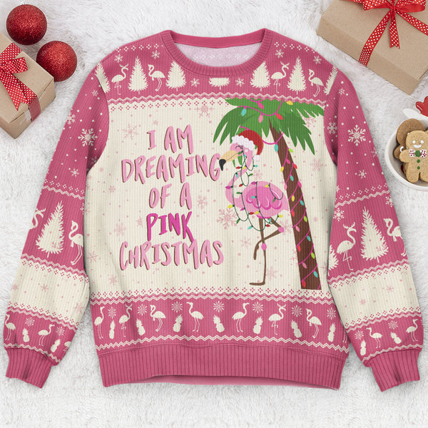 Light up flamingo christmas sweater hotsell