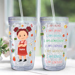 I Am Grateful I Am Enough - Personalized Acrylic Tumbler With Straw