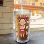 I Am Grateful I Am Enough - Personalized Acrylic Tumbler With Straw