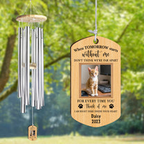 I Am Right Here Inside Your Heart Memorial Cat - Personalized Photo Wind Chimes